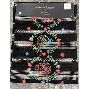 Christian Lacroix Maison Embroidered Sugar Skull Floral Table Runner 14"X 72"